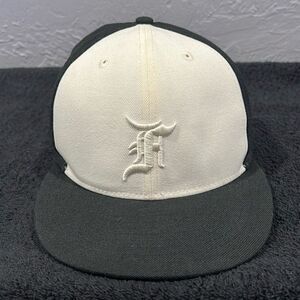 🔥🔥 FEAR OF GOD Essentials New Era 5950 Hat Sz 7 1/4”  Black Off White Pro Mode
